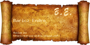 Baricz Endre névjegykártya