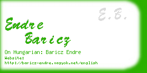 endre baricz business card